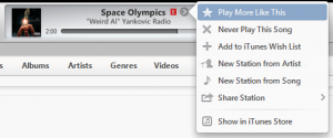 iTunes Station Options