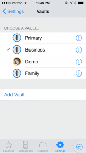 iPhone-Multiple Vaults